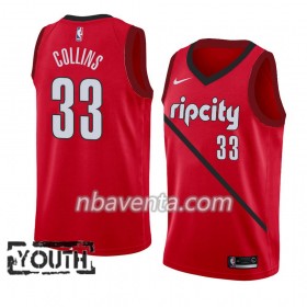 Camiseta Niños Portland Trail Blazers Zach Collins 33 2018-19 Nike Rojo Swingman